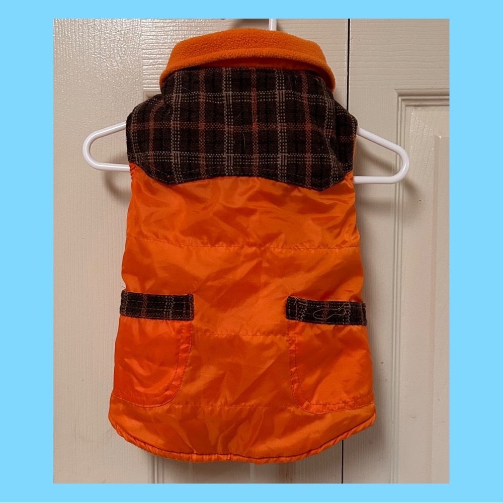 Orange and Brown Plaid Dog Vest